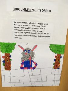 Poster for Year 4/5/6 performance of A Midsummer Night's Dream.