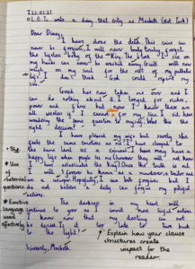 Dear Diary letter - follow up work to Macbeth Workshop